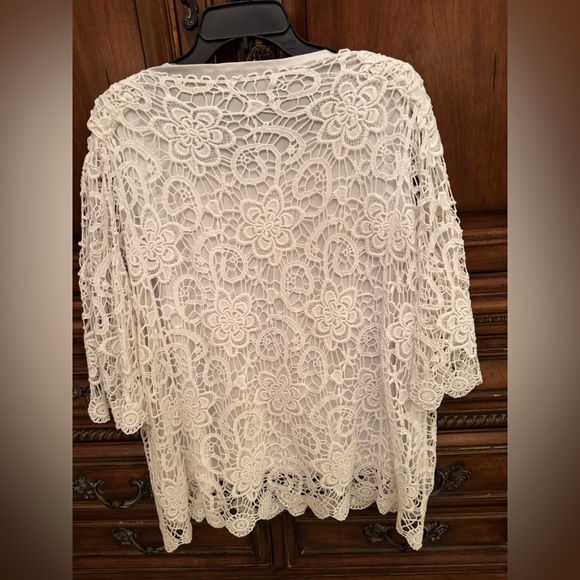 White lace tunic with underlying shell-camisole XXL - Picture 2 of 7